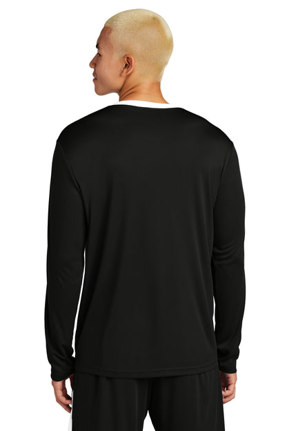 Blk/White Sport-Tek Competitor United Long Sleeve Crew ST100LS