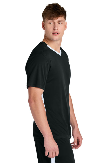 Blk/White Sport-Tek Competitor United V-Neck ST101
