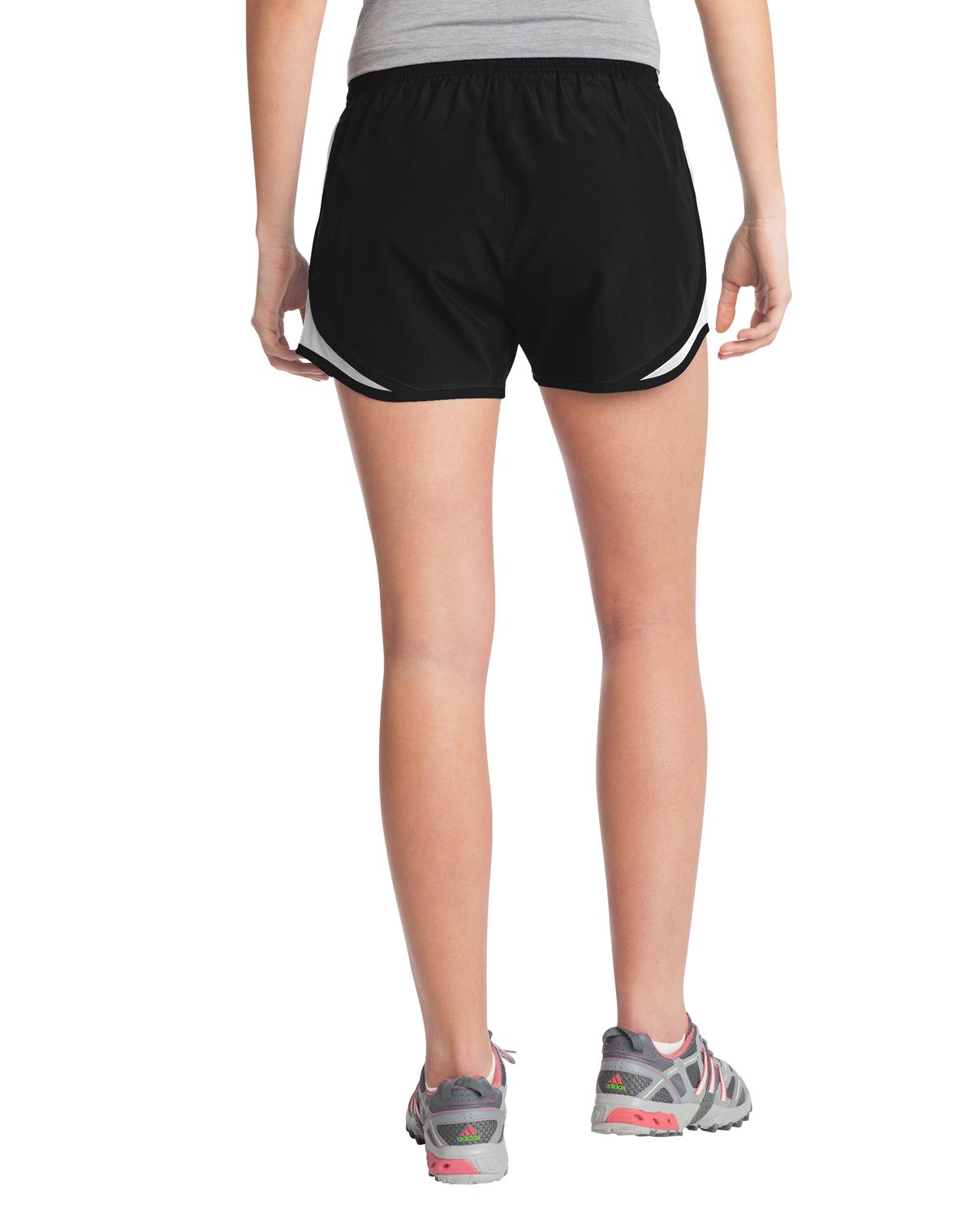 Blk/Wht/Blk Sport-Tek Women's Cadence Short. LST304
