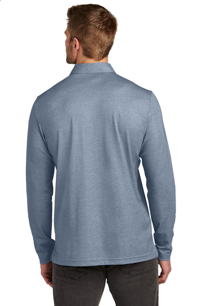 BlNightsHt TravisMathew Oceanside Heather Long Sleeve Polo TM1MZ343