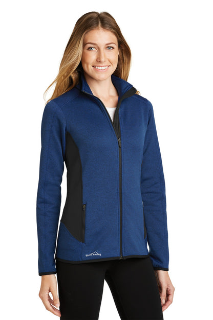 Blue Heather Eddie Bauer Women's Full-Zip Heather Stretch Fleece Jacket. EB239