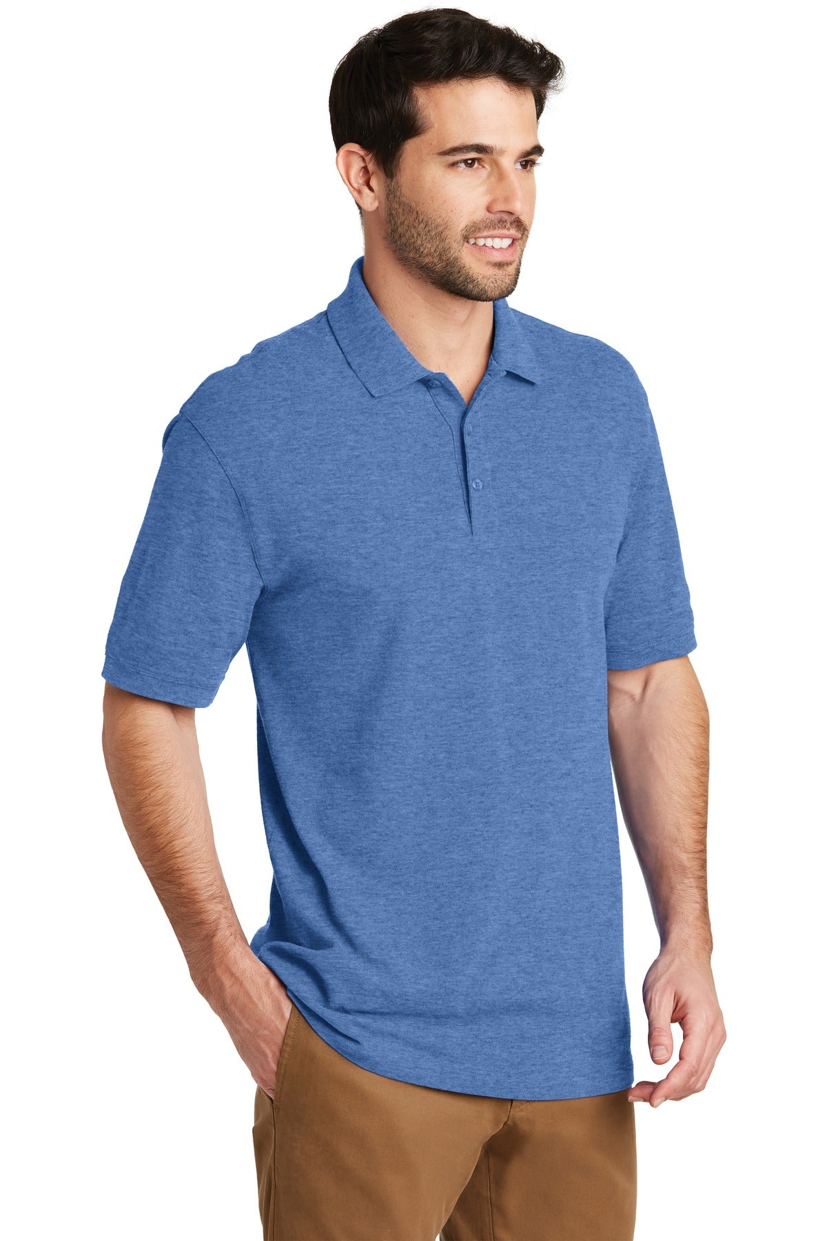 Blue Heather Port Authority EZCotton Polo. K8000