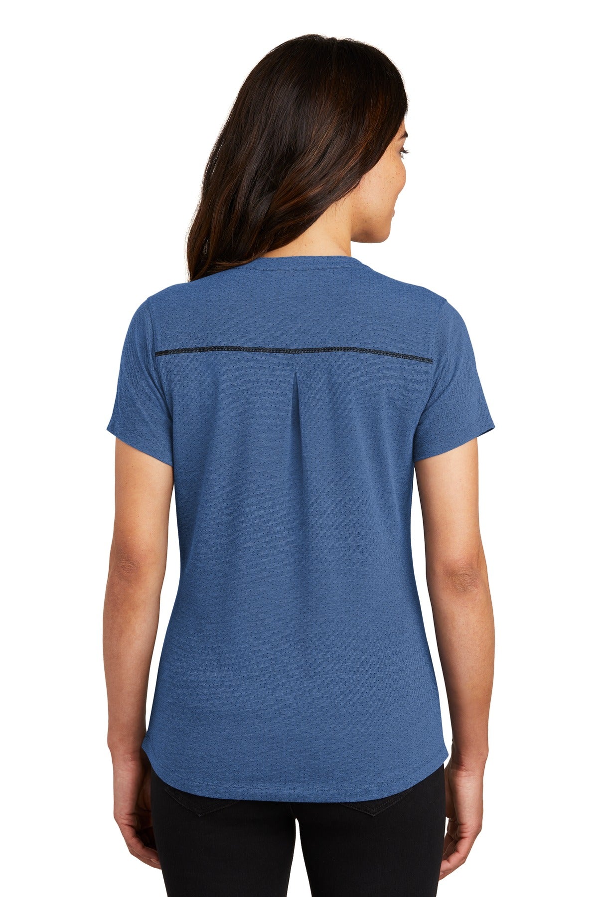 Blue Hthr OGIO Women's Tread Henley. LOG136