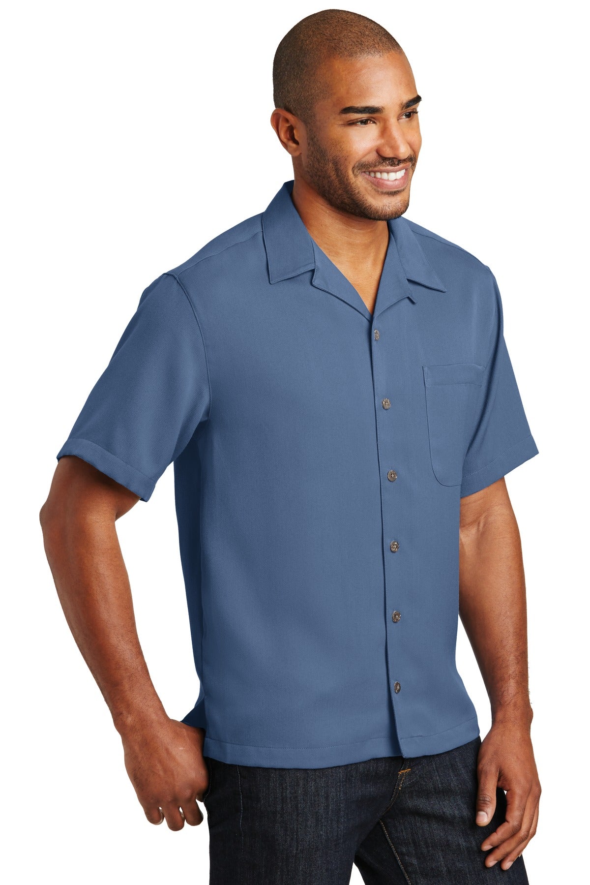 Blue Port Authority Easy Care Camp Shirt. S535