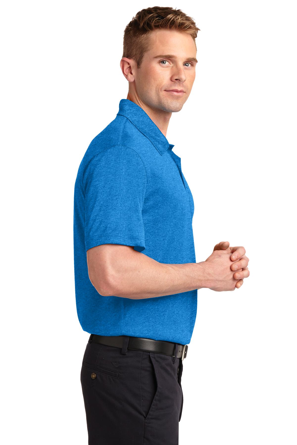 Blue Wake Hthr Sport-Tek Heather Contender Polo. ST660