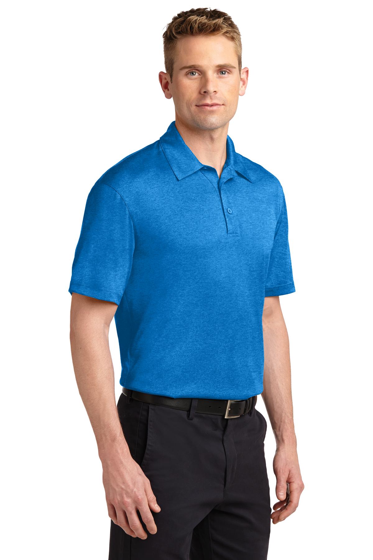 Blue Wake Hthr Sport-Tek Heather Contender Polo. ST660