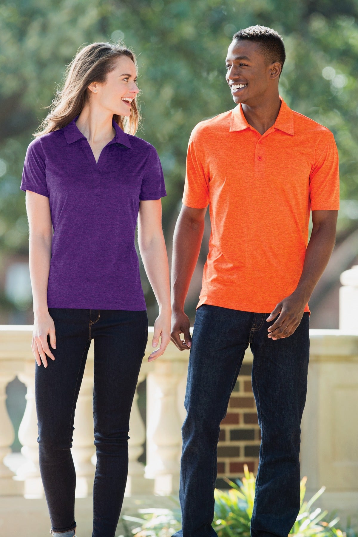 Blue Wake Hthr Sport-Tek Heather Contender Polo. ST660