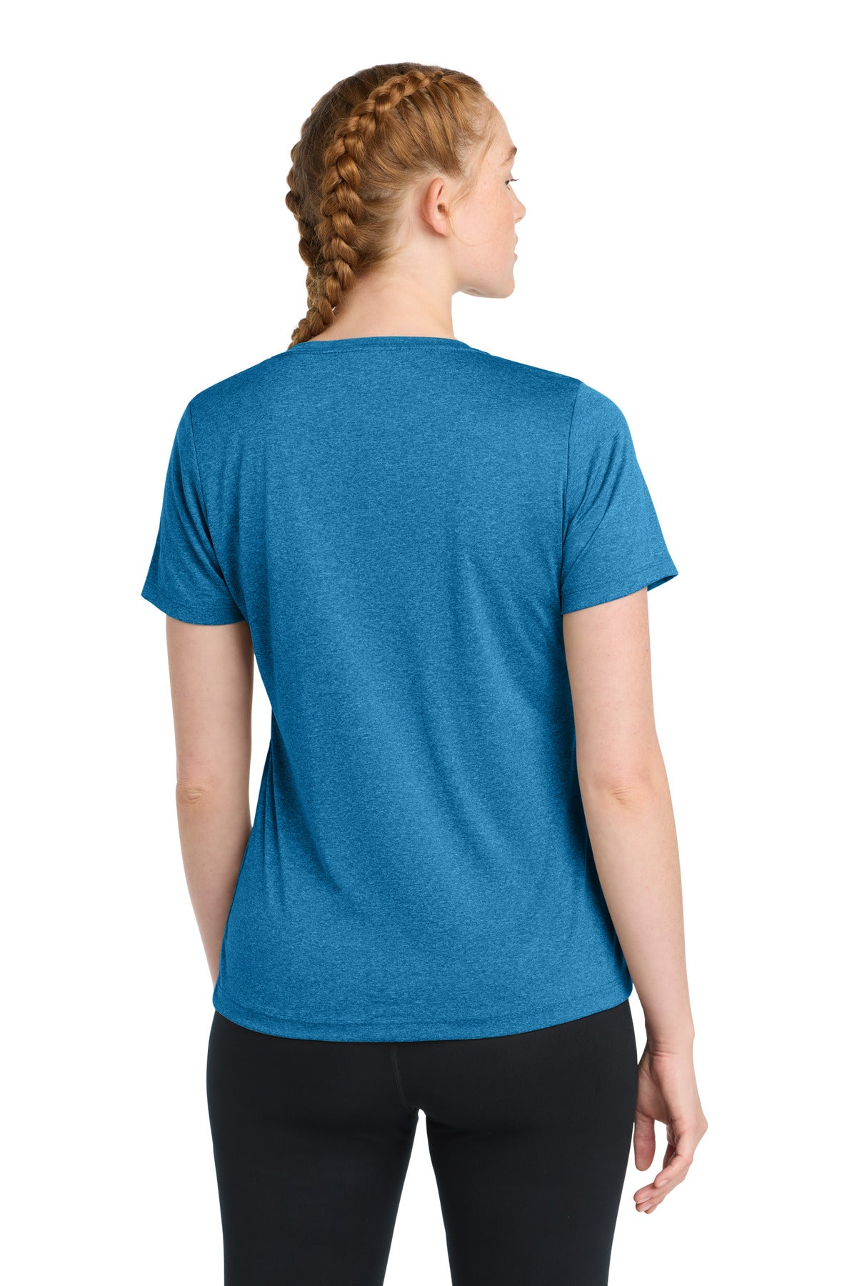 Blue Wake Hthr Sport-Tek Women's Heather Contender Scoop Neck Tee. LST360