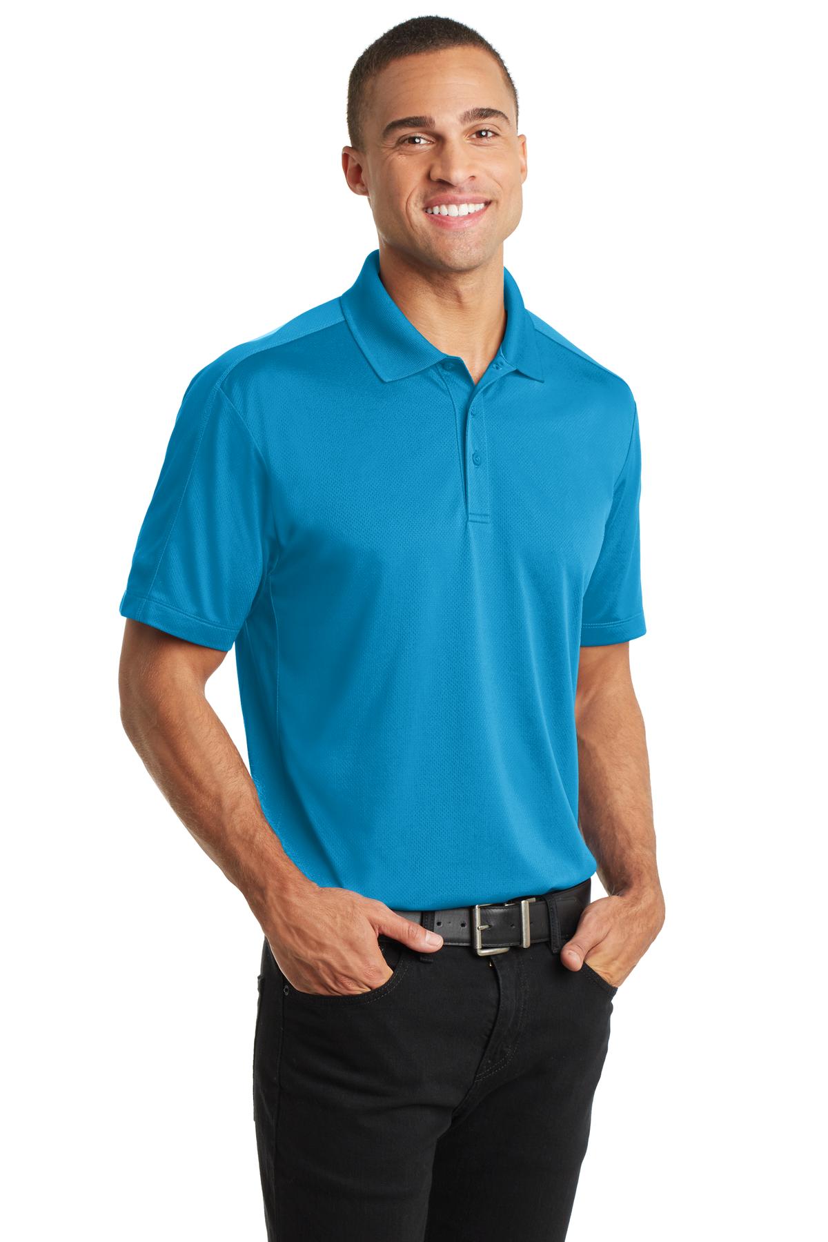 Blue Wake Port Authority Diamond Jacquard Polo. K569