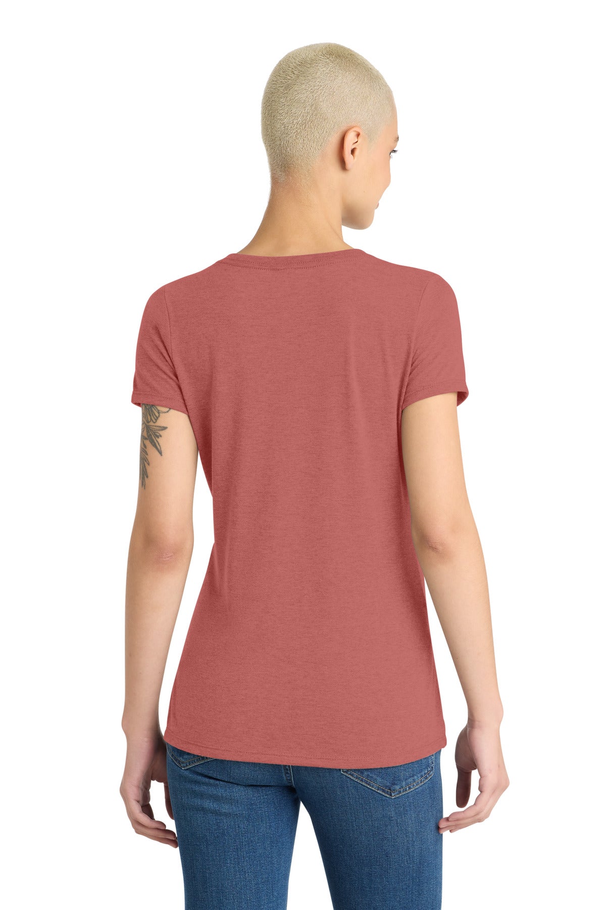 Blush Frost District Women's Perfect Tri V-Neck Tee. DM1350L