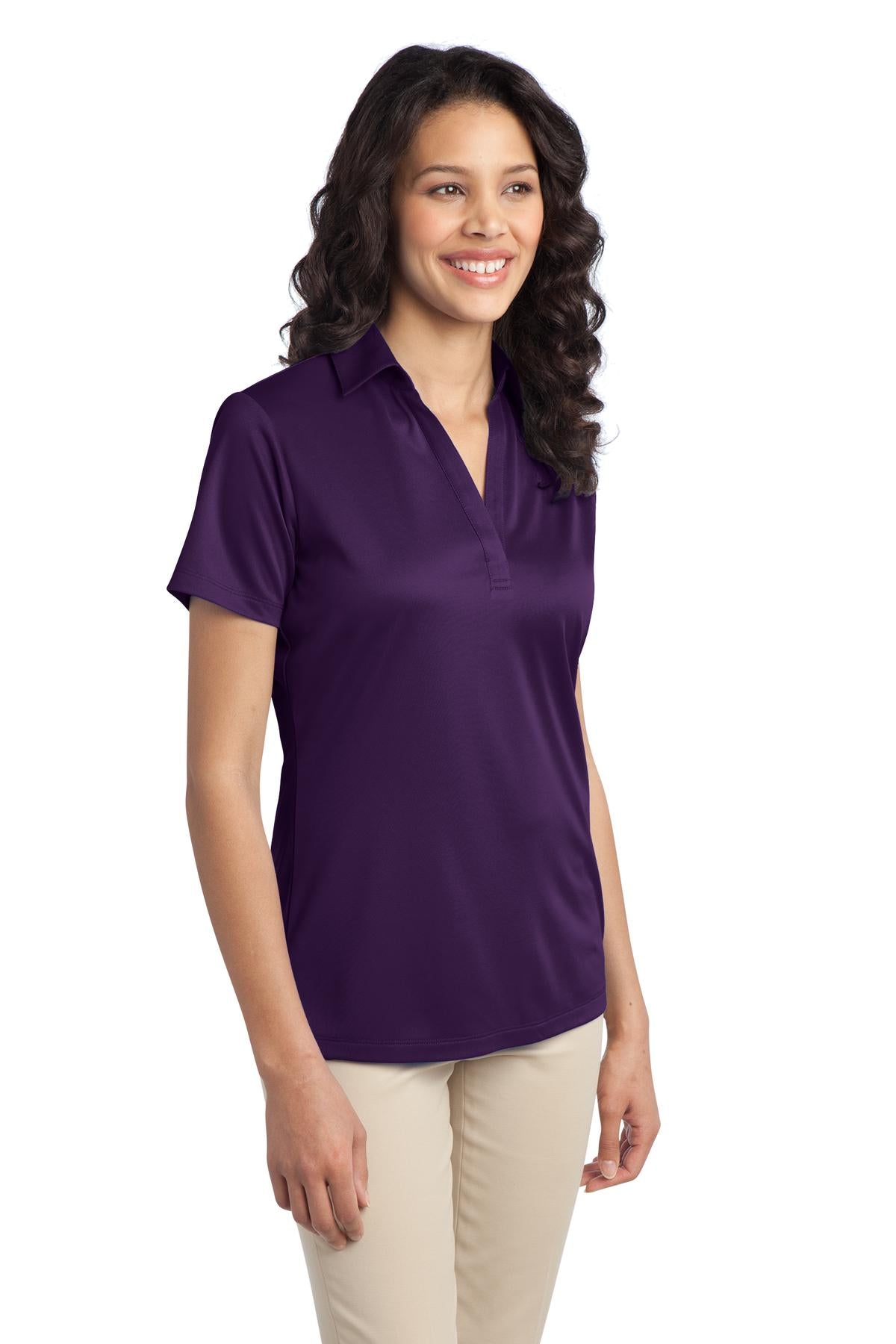 Bright Purple Port Authority Women's Silk Touch Performance Polo. L540