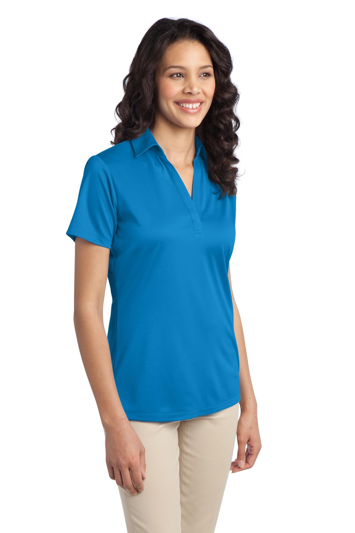 Brilliant Blue Port Authority Women's Silk Touch Performance Polo. L540