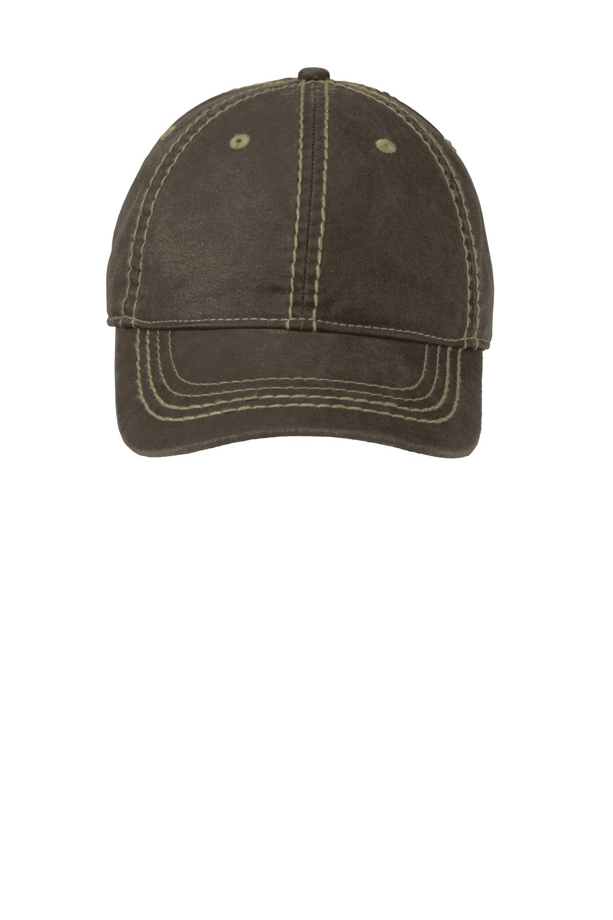 Brown Port Authority Pigment Print Distressed Cap. C924