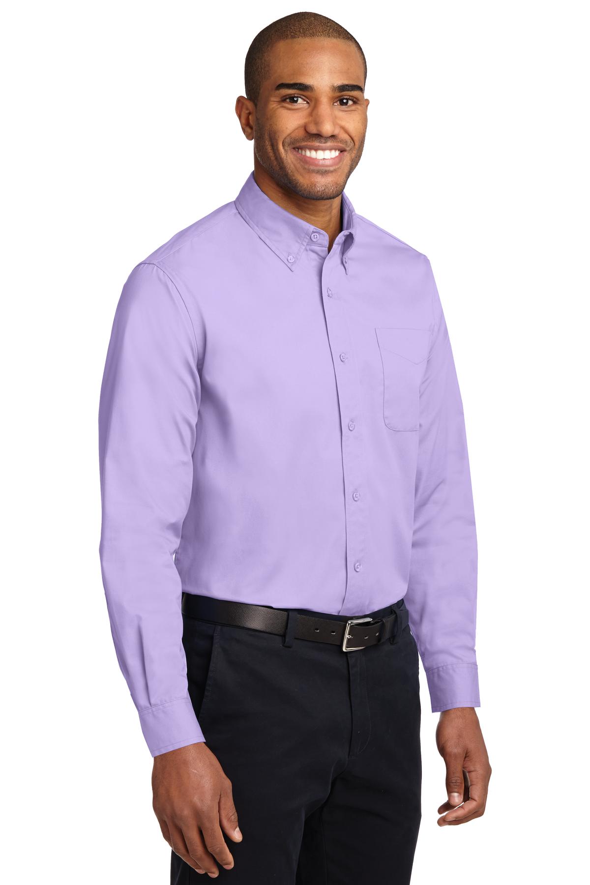 Brt Lavender Port Authority Extended Size Long Sleeve Easy Care Shirt S608ES