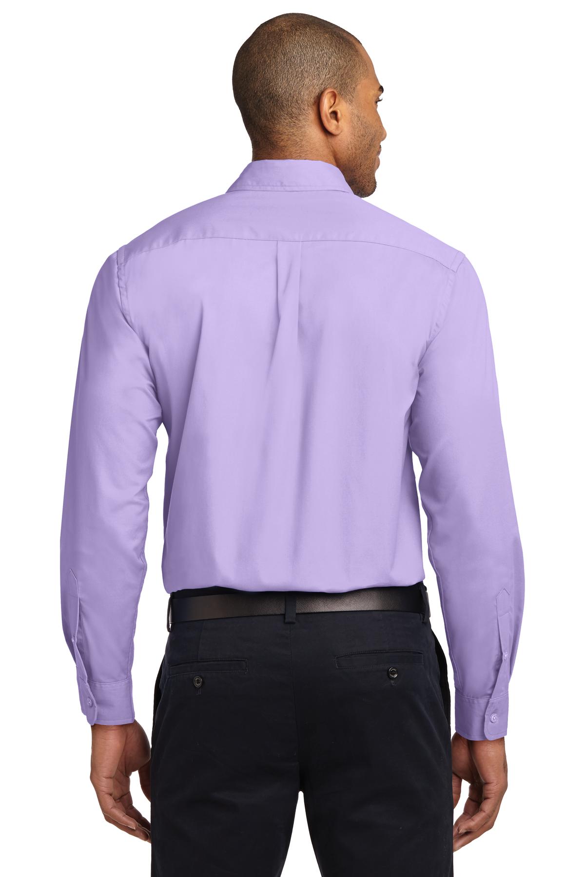 Brt Lavender Port Authority Extended Size Long Sleeve Easy Care Shirt S608ES