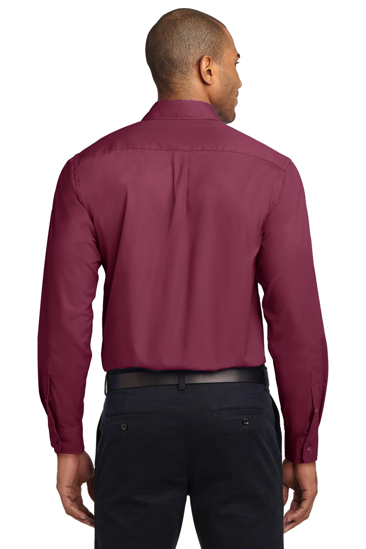 Burgundy Port Authority Tall Long Sleeve Easy Care Shirt. TLS608