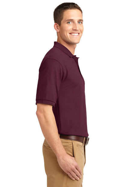 Burgundy Port Authority Tall Silk Touch Polo. TLK500
