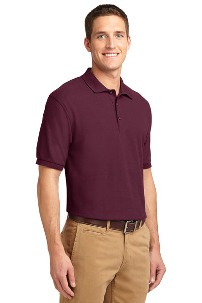 Burgundy Port Authority Tall Silk Touch Polo. TLK500
