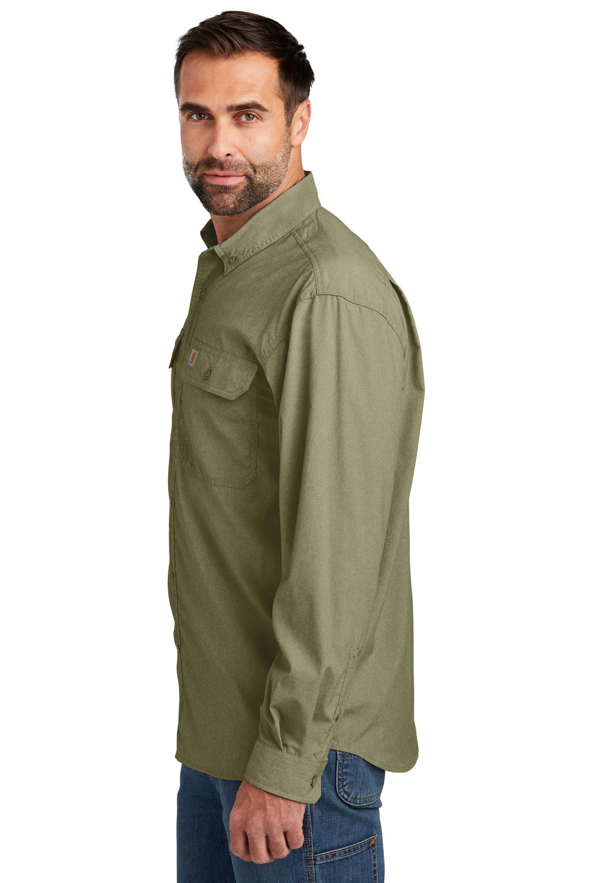 BurntOlive Carhartt Force Solid Long Sleeve Shirt CT105291