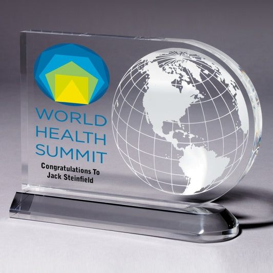 Medium Globe Award - 4 Color Process - (7½" x 5¾" x ¾")