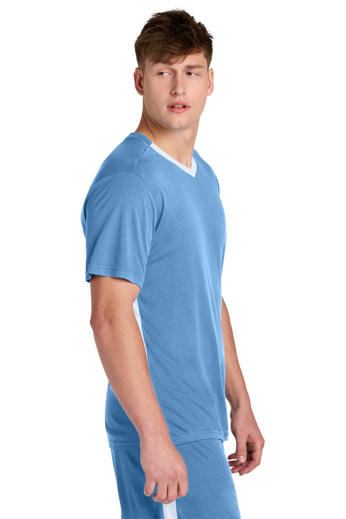 CarBl/Wht Sport-Tek Competitor United V-Neck ST101