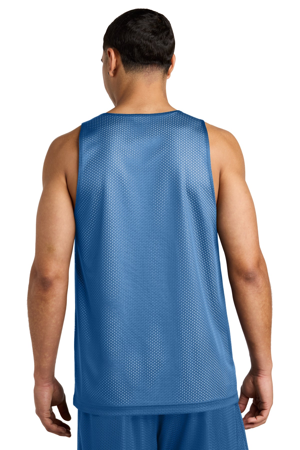 CarBl/Wht Sport-Tek PosiCharge Reversible Mesh Tank ST5000
