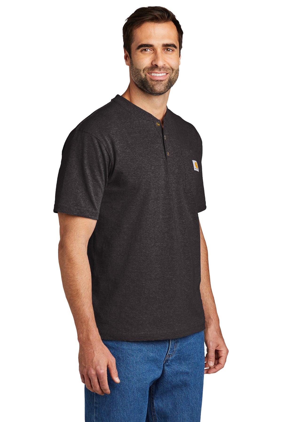 Carbon Heather Carhartt Short Sleeve Henley T-Shirt CTK84