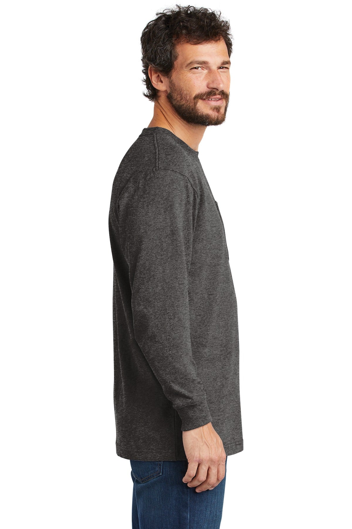 Carbon Heather Carhartt Workwear Pocket Long Sleeve T-Shirt. CTK126