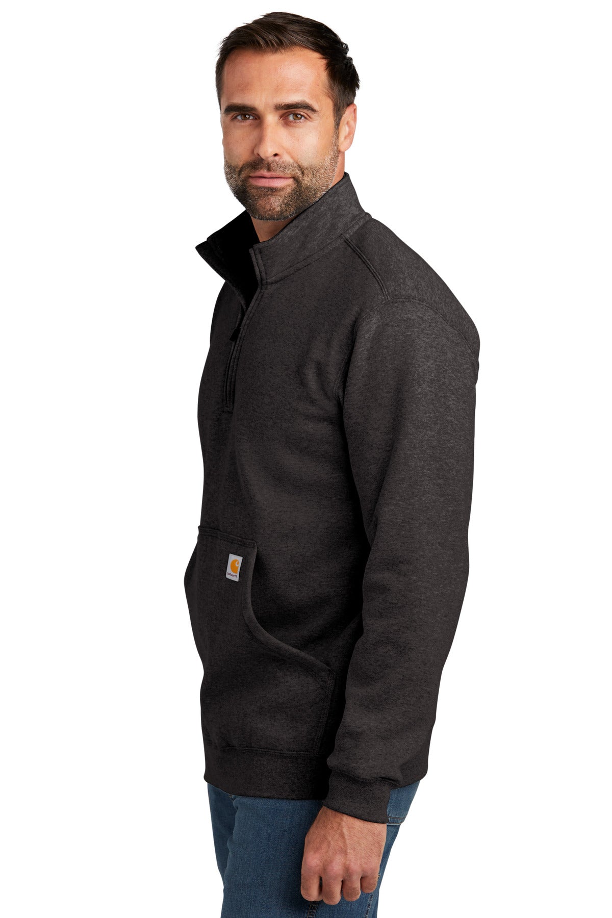 CarbonHthr Carhartt Midweight 1/4-Zip Mock Neck Sweatshirt CT105294