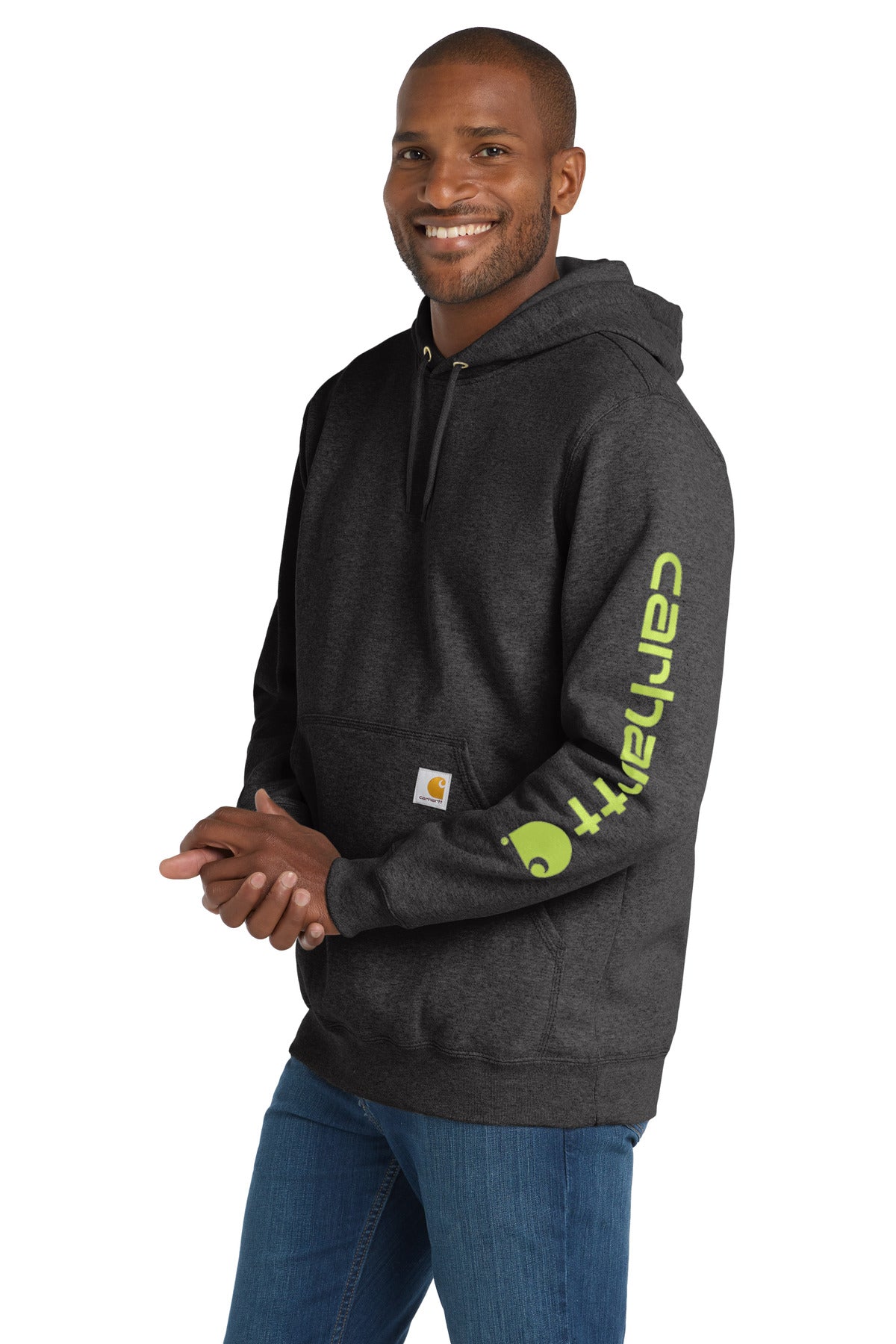 CarbonHthr Carhartt Midweight Hooded Logo Sweatshirt CTK288