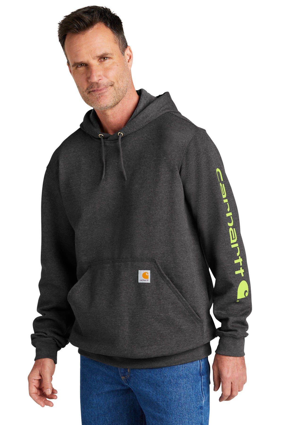 CarbonHthr Carhartt Midweight Hooded Logo Sweatshirt CTK288