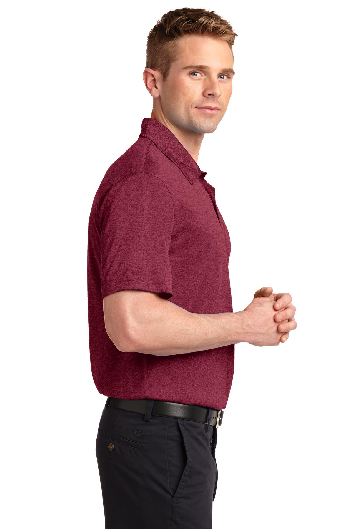 Cardinal Hthr Sport-Tek Heather Contender Polo. ST660