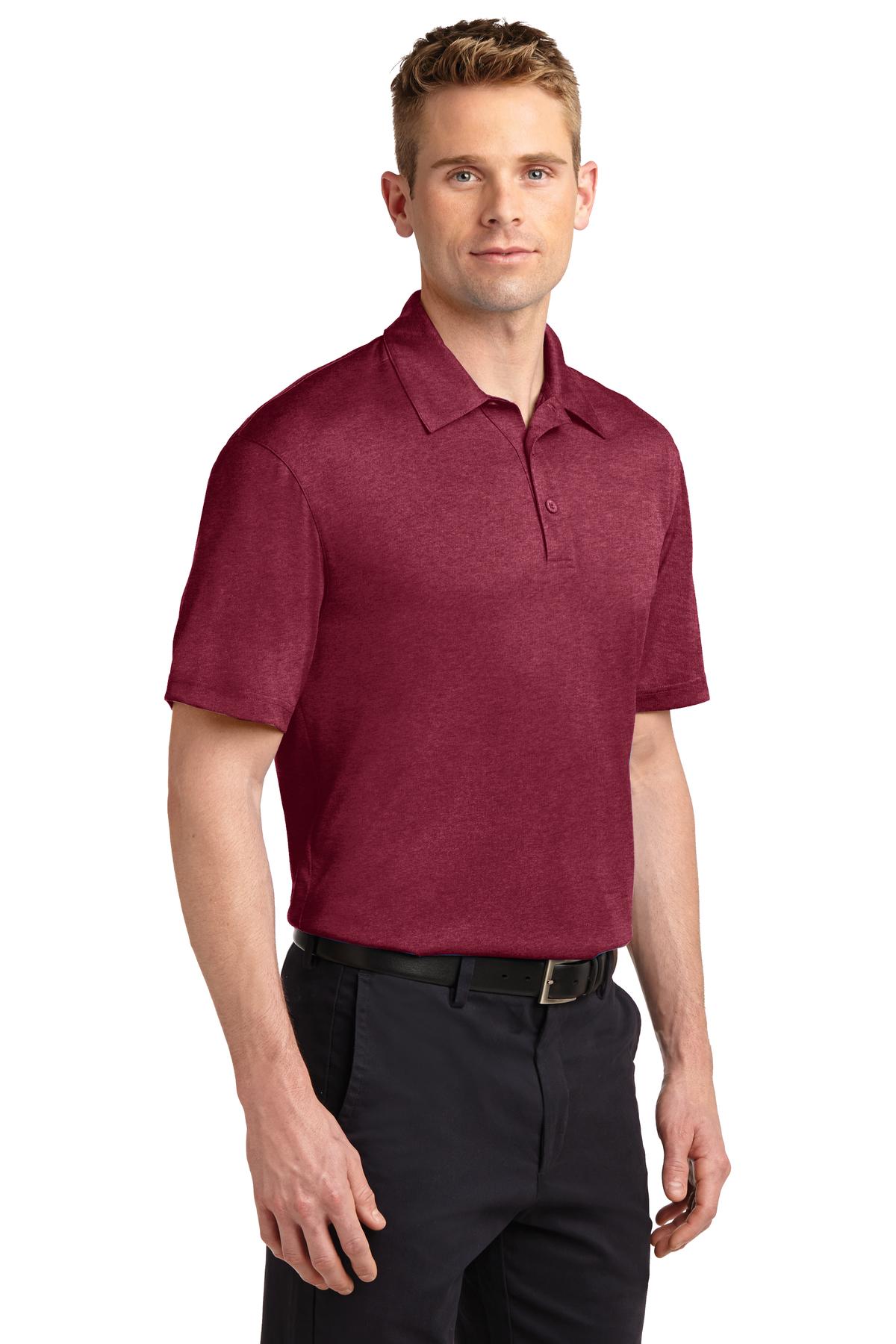 Cardinal Hthr Sport-Tek Heather Contender Polo. ST660