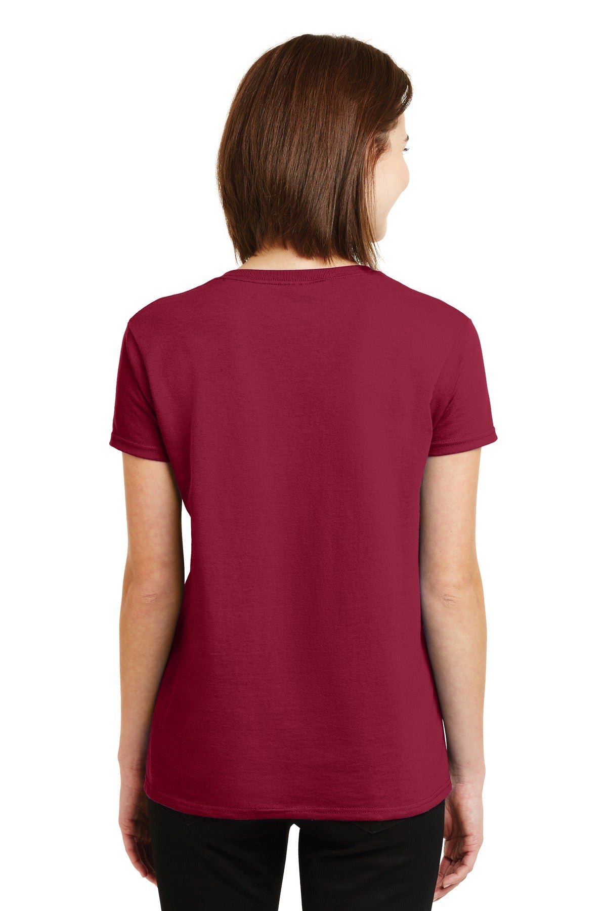 Cardinal Red Gildan Women's Ultra Cotton 100% US Cotton T-Shirt. 2000L