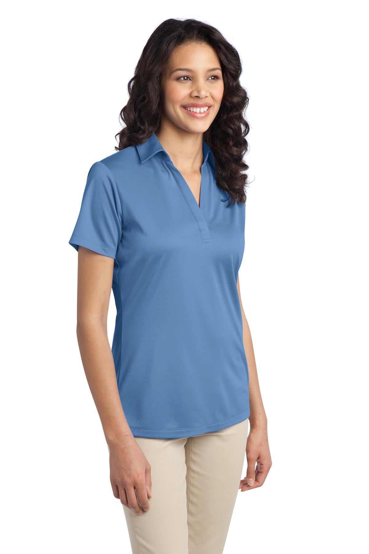 Carolina Blue Port Authority Women's Silk Touch Performance Polo. L540