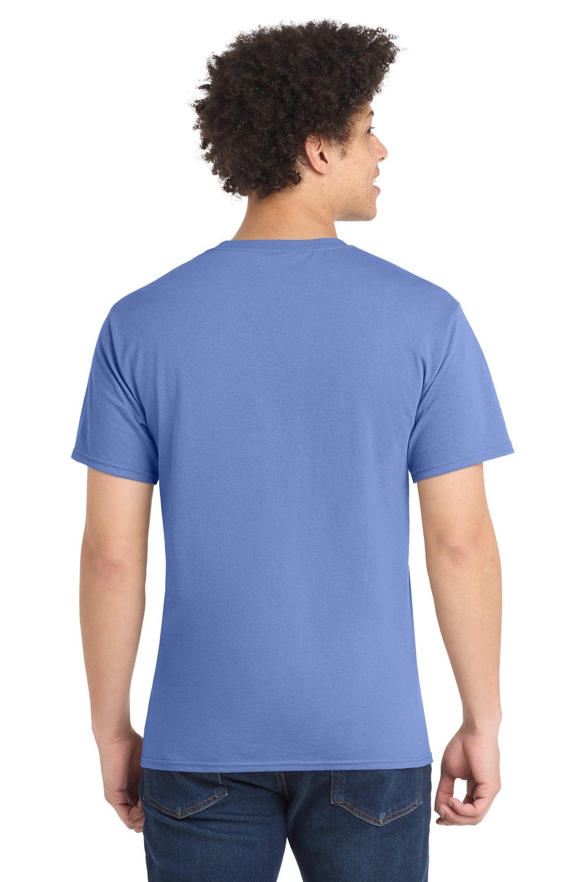 Carolina Blue Port & Company Tall Core Blend Tee. PC55T