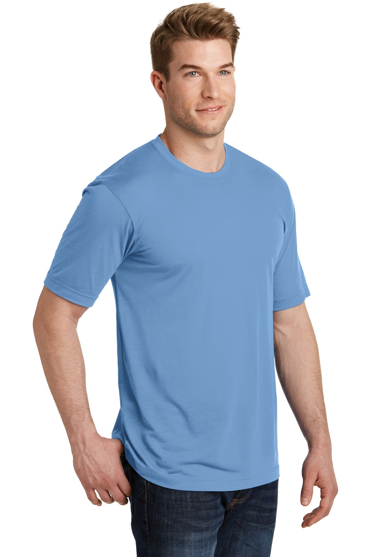Carolina Blue Sport-Tek PosiCharge Competitor Cotton Touch Tee. ST450