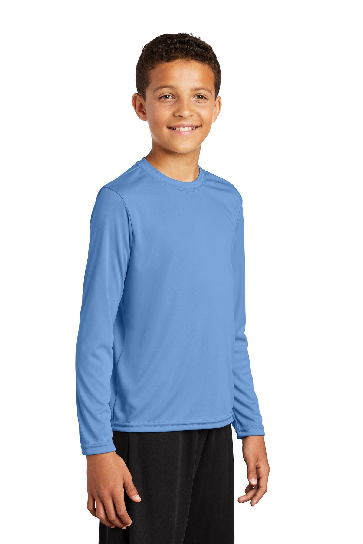 Carolina Blue Sport-Tek Youth Long Sleeve PosiCharge Competitor Tee. YST350LS