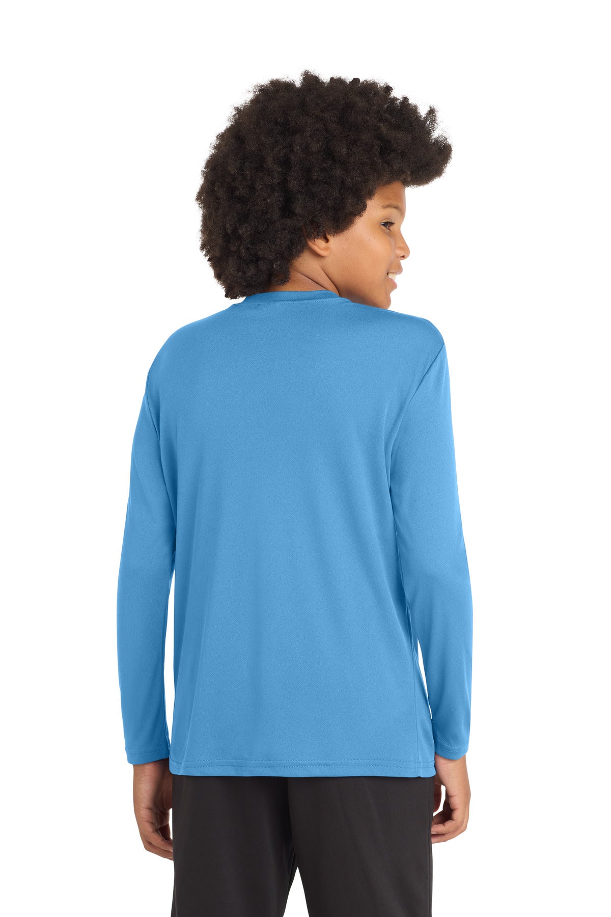 Carolina Blue Sport-Tek Youth Long Sleeve PosiCharge Competitor Tee. YST350LS