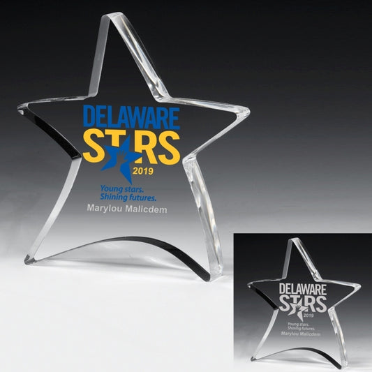 Laser Engraved Thick Moving Star Paperweight (4 1/2"x 5")