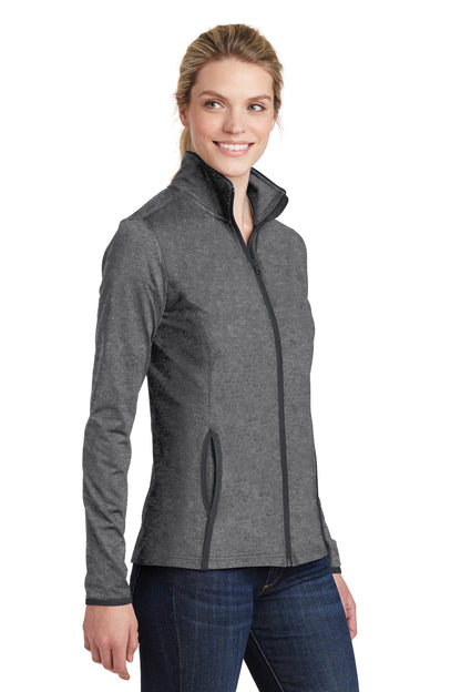 CGH/Char Grey Sport-Tek Women's Sport-Wick Stretch Contrast Full-Zip Jacket. LST853