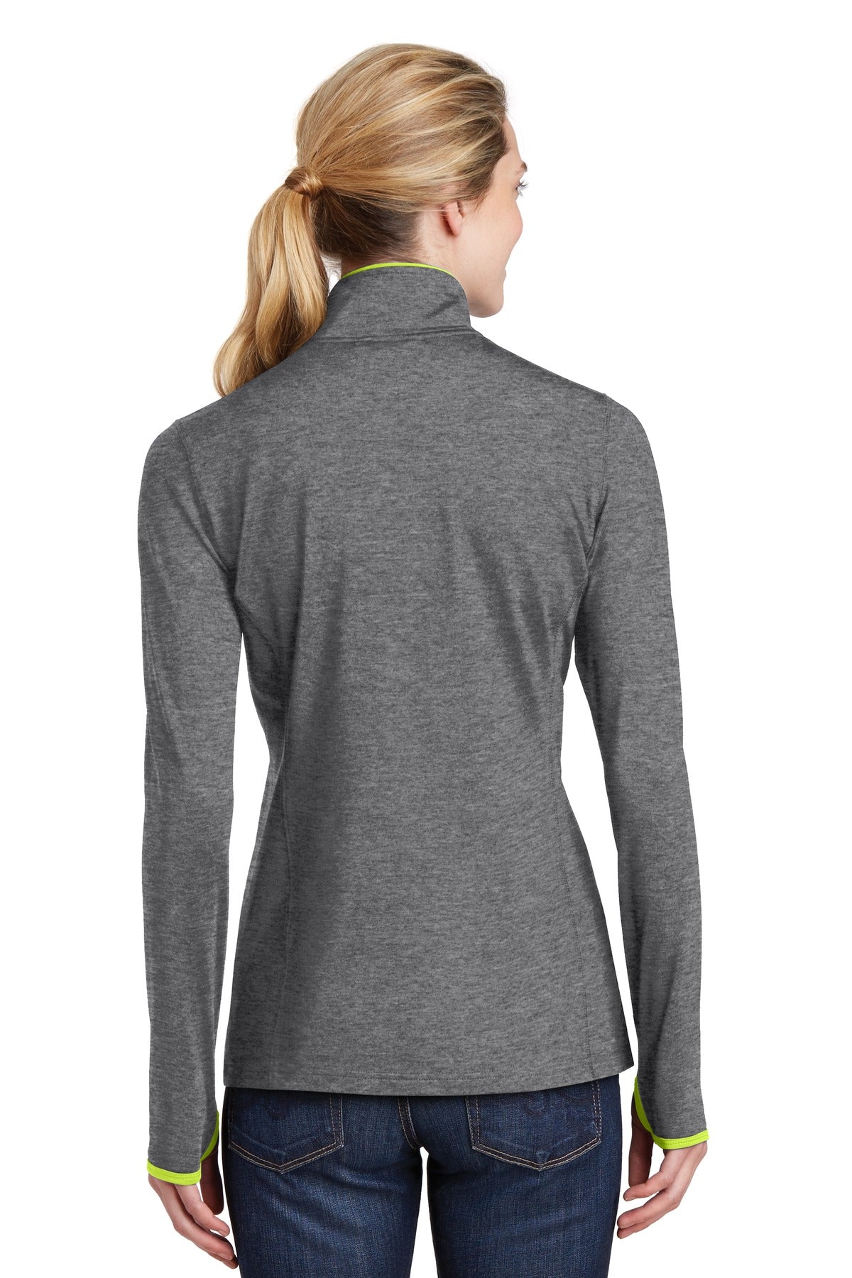CGH/Charge Grn Sport-Tek Women's Sport-Wick Stretch Contrast Full-Zip Jacket. LST853