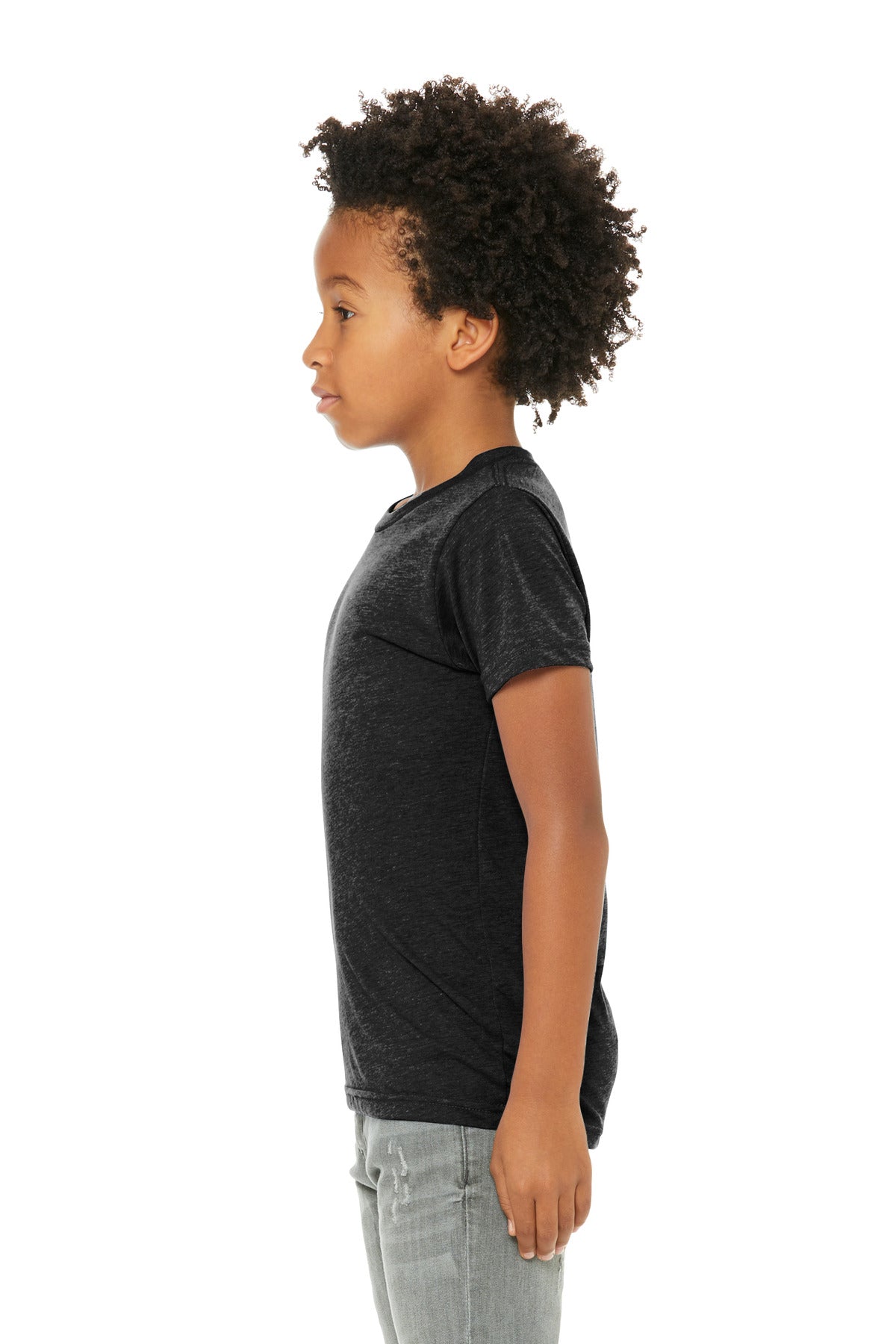 Char-Blk TB BELLA+CANVAS Youth Triblend Short Sleeve Tee. BC3413Y