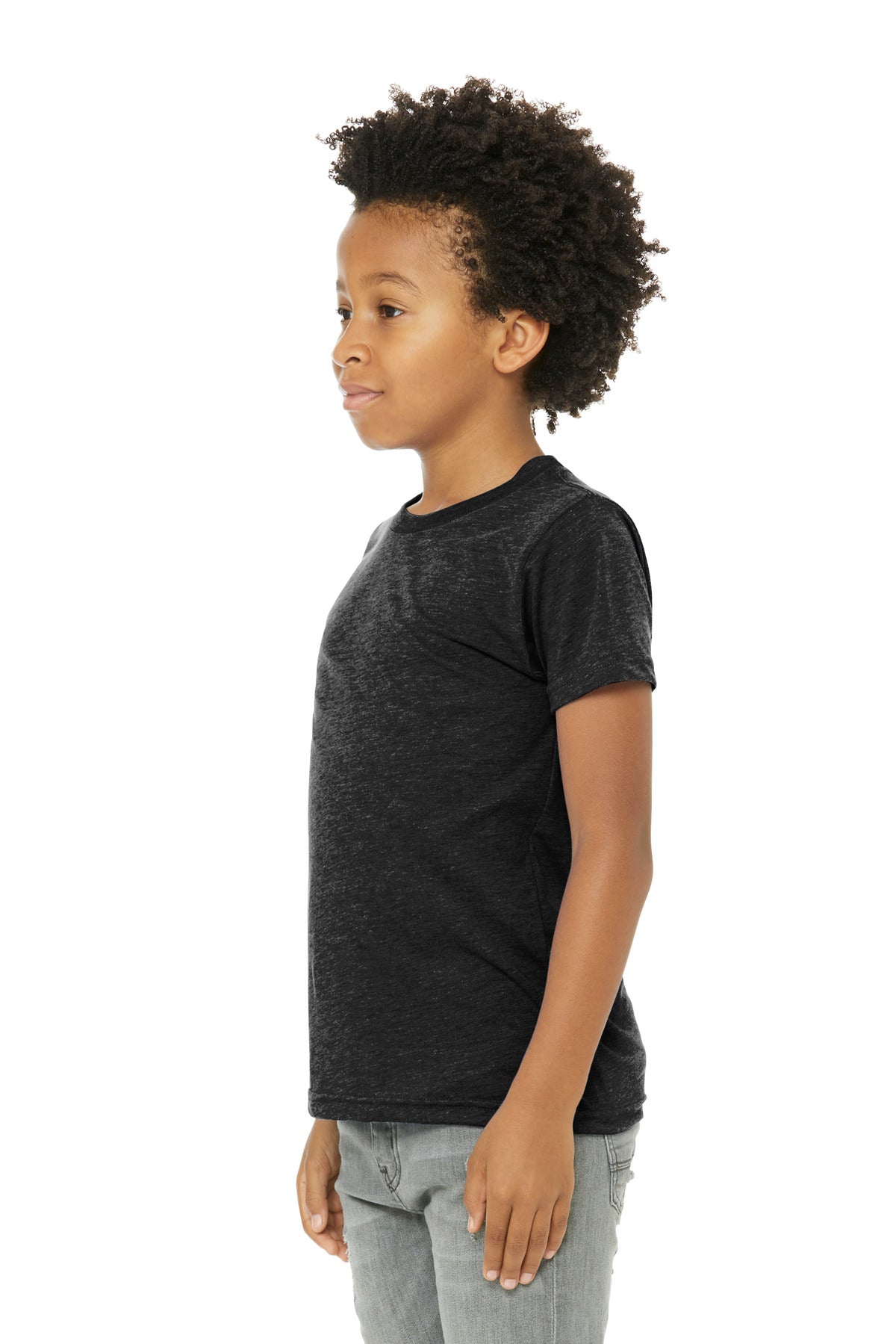 Char-Blk TB BELLA+CANVAS Youth Triblend Short Sleeve Tee. BC3413Y