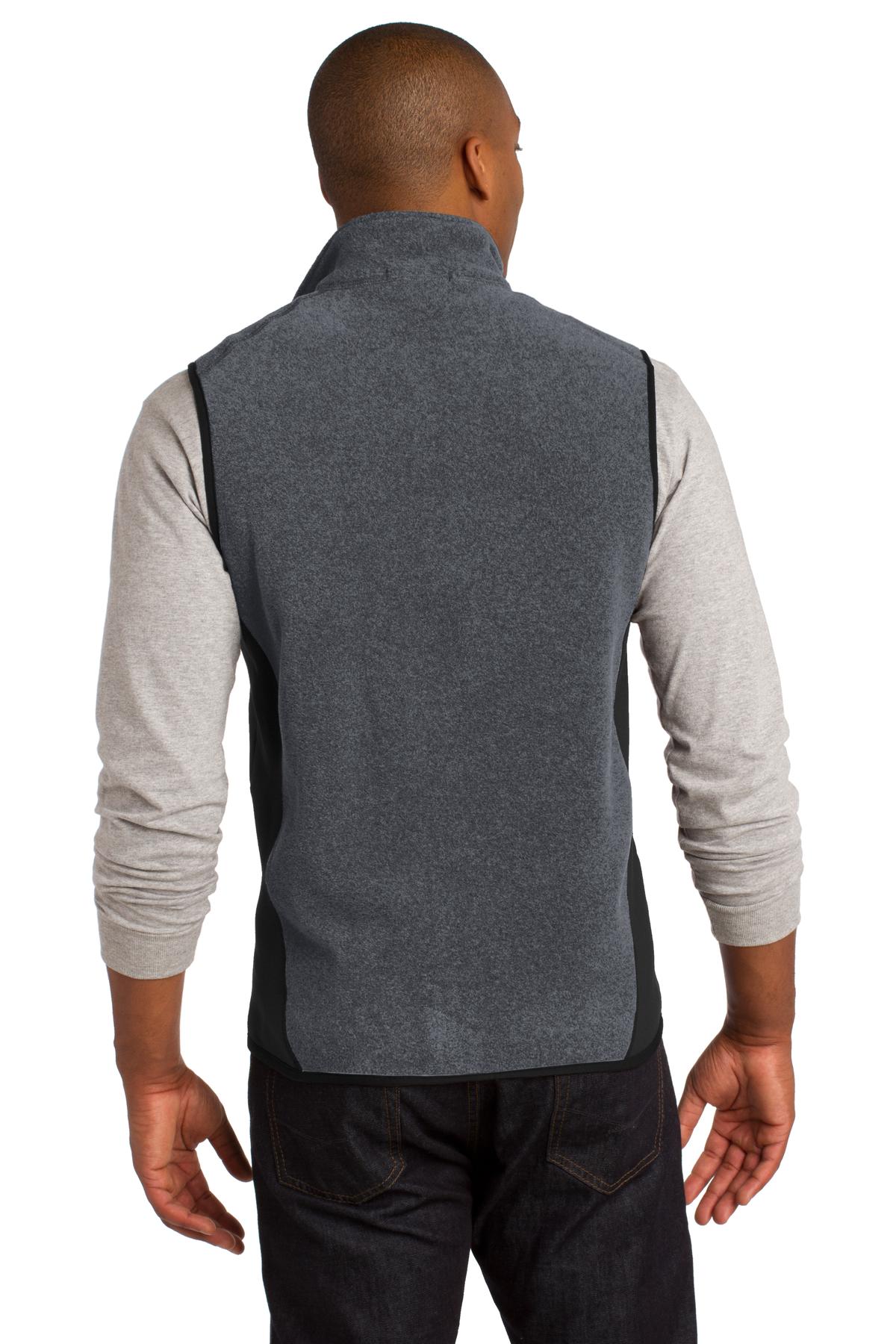 Char Hthr/Blk Port Authority R-Tek Pro Fleece Full-Zip Vest. F228