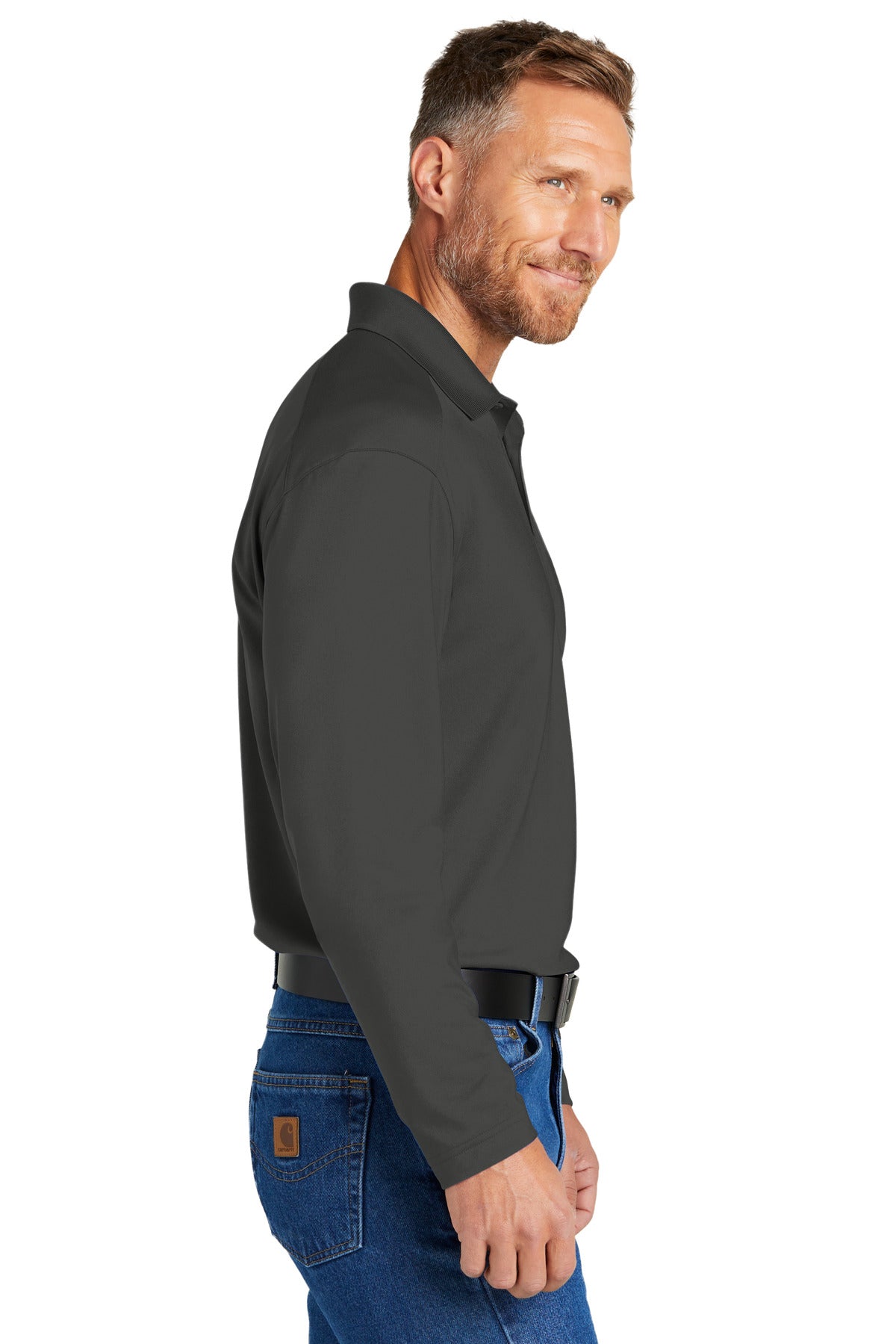 Charcoal CornerStone Select Lightweight Snag-Proof Long Sleeve Polo CS418LS