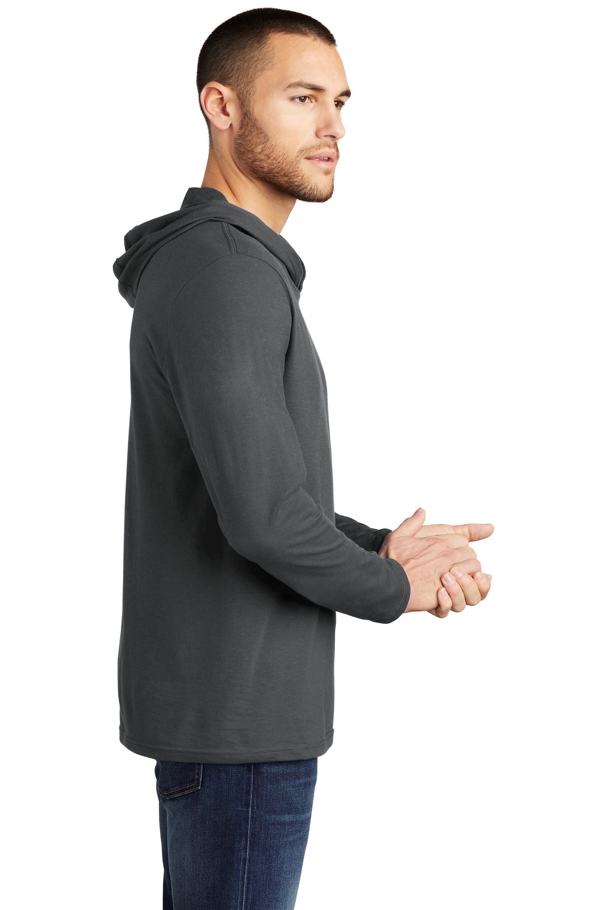 Charcoal District Perfect Tri Long Sleeve Hoodie. DM139