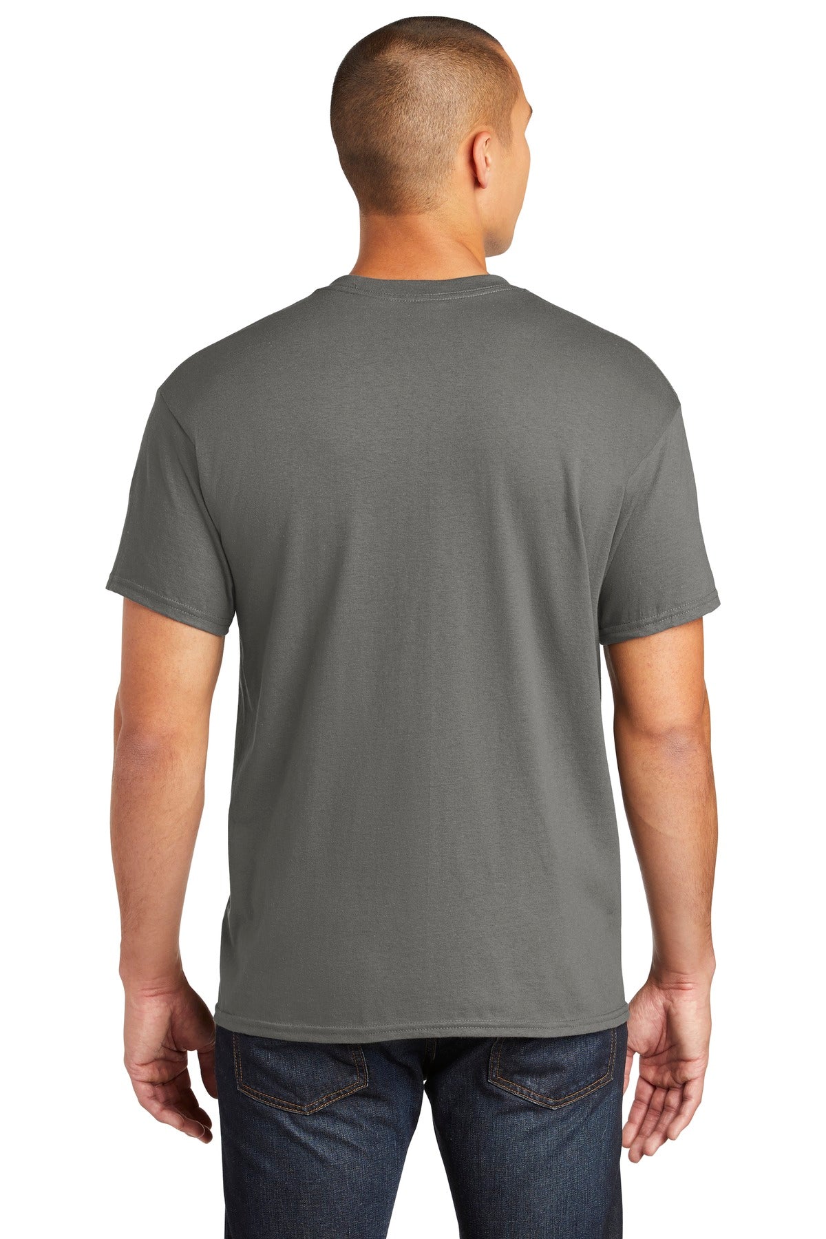 Charcoal Gildan Heavy Cotton 100% Cotton Pocket T-Shirt. 5300