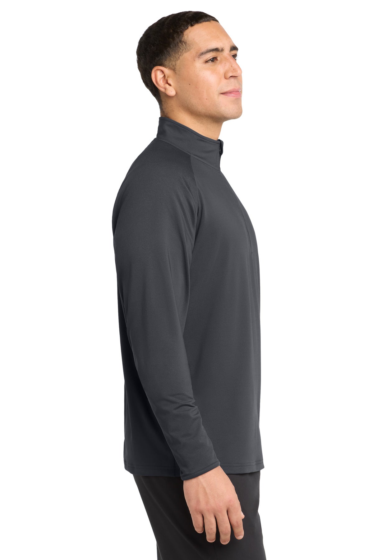 Charcoal Grey Sport-Tek Sport-Wick Stretch 1/4-Zip Pullover. ST850