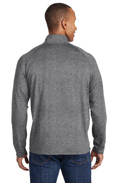 Charcoal Gy He Sport-Tek Tall Sport-Wick Stretch 1/4-Zip Pullover. TST850